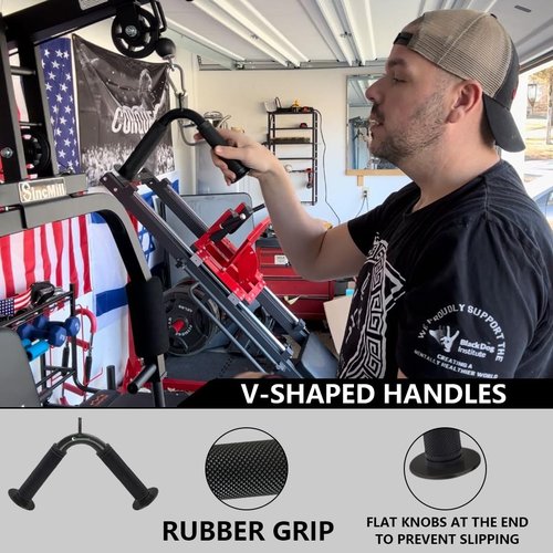 Cable Machine Attachment Set LAT Pulldown Attachments Weight Machine Accessories for Home Gym ,Straight Pull Down Equipment, V-Shaped Bar, Tricep Rope, Double D Row Handle