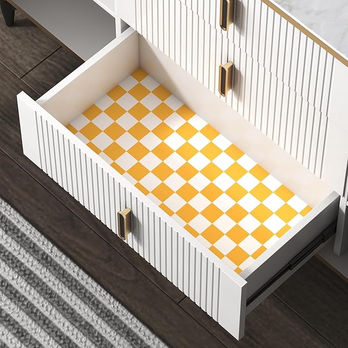 Modern Peel and Stick Wallpaper Orange and White Mosaic Checkered Contact Paper