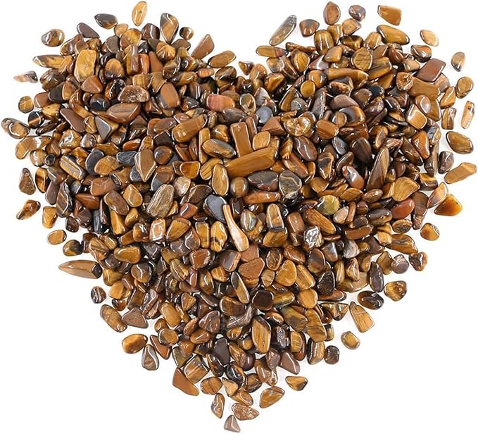 Decorative Rocks, 1 Lb/460g (Fill 0.9 Cup) Tiger's Eye Stones Irregular Gem Pebbles Quartz Gravel for Aquarium Turtle Tank Decoration/Succulent Plants Ornament/Flowerpot Vase Landscape