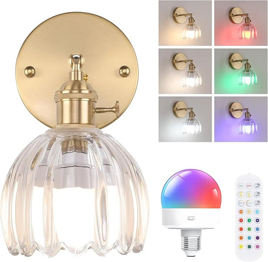 Shenmoyl Vintage Battery Operated Wall Sconce