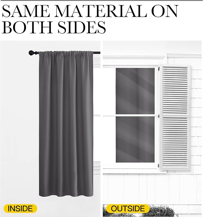 NICETOWN Blackout Curtains 72 for Office