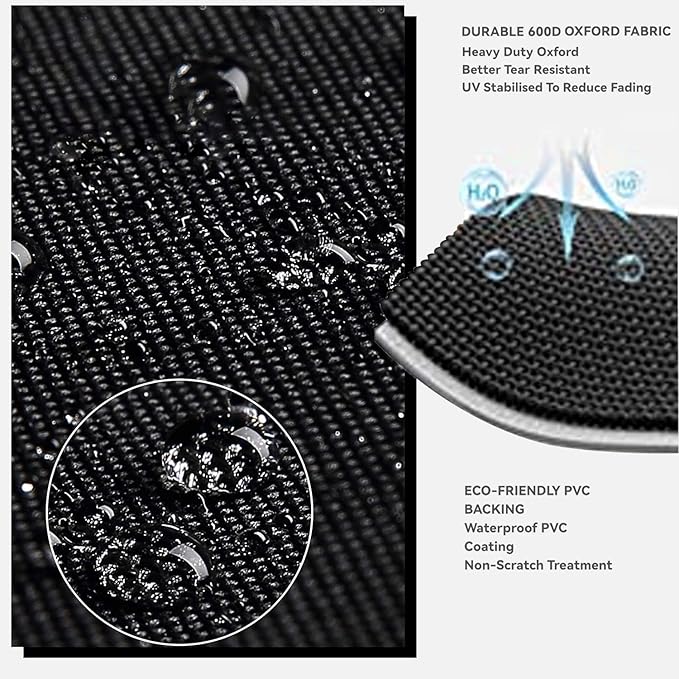 Outdoor Dining Table Cover - Heavy Duty Waterproof Cover for Patio Metal Steel Slat Table, Compatible 64" x 38" Black