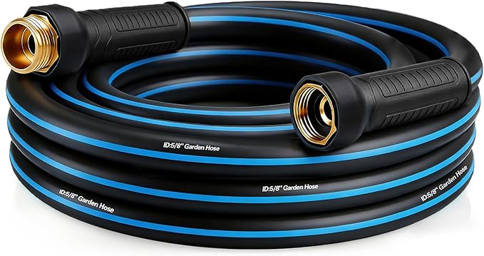 Garden Hose 15FT Non-expandable Heavy Duty Hoses，Kink-free Flexible Water Hose, Leak-proof Hybrid Water Pipe with Male to Female Fittings for Garden, Car, House Cleaning
