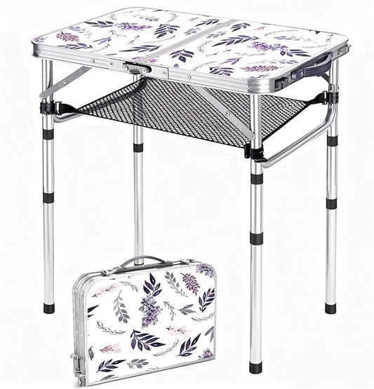Folding TV Trays Foldable Dinner Tray Table Adjustable Height Food Snack Eating Couch Side Table Sturdy Aluminum Portable Sofa Tray End Table for Outdoor Indoor Camp Pinic Bed Couch Living Room