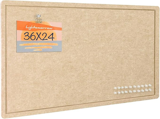 Lightomorrow Bulletin Board, 36 x 24 inches Felt Board