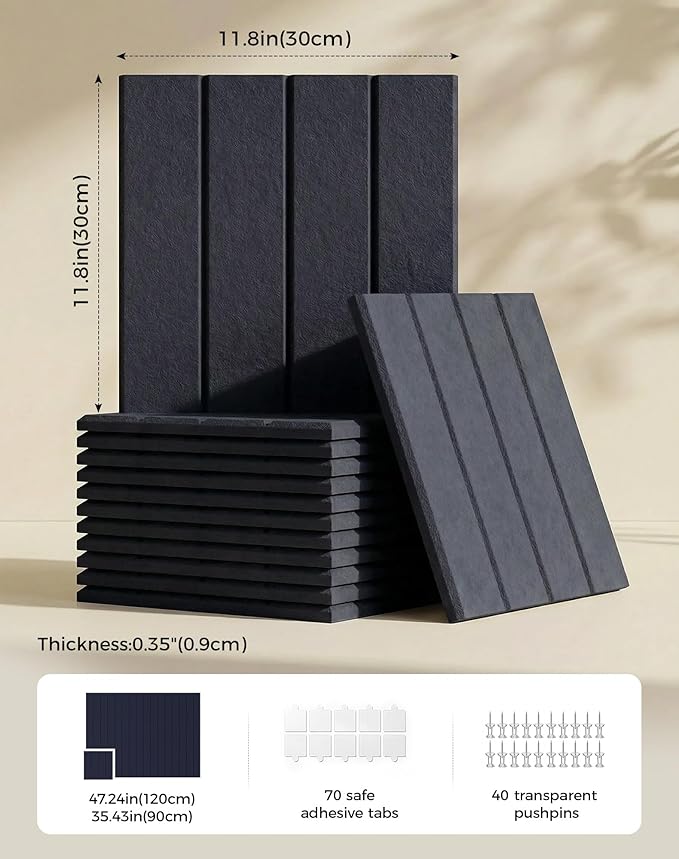 Aothia 12-Pack Felt Bulletin Board Tiles