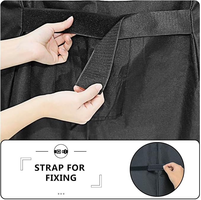 Grisun Grill Cover for Oklahoma Joe's Rider 900 & Rider DLX Grills, Anti-Fade Waterproof Charcoal Offset Smoker Cover, Strap for Fix, Fabric Handle for Easy Put On and Take Off, 600D Material, Black