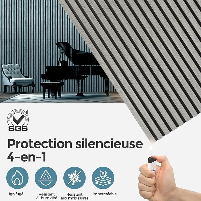AKUMAX 2 Pack Acoustic Panels, Wood Slat