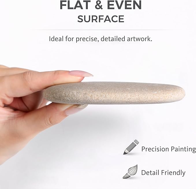 ROCART 6 PCS Extra Large 4.15-5.30" Smooth Natural River Rocks for Painting, Flat Painting Rocks & Craft Stones for Arts, DIY Projects & Creative Studios