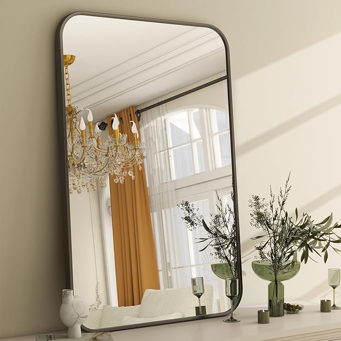 Easly 20 x 28 Inch Bathroom Mirror, Rounded Rectangular Vanity Mirror