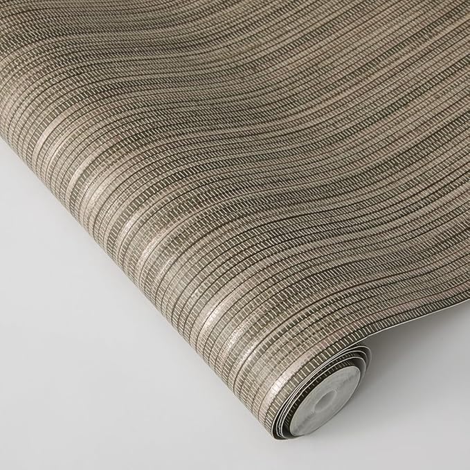 Tempaper Metallic Bronze Faux Grasscloth Removable Peel and Stick Wallpaper