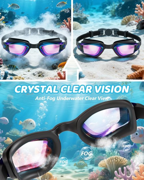 Aegend Swim Goggles - No Leaking Kids Swimming Goggles for Ages 3-14 | Clear Vision & Comfort