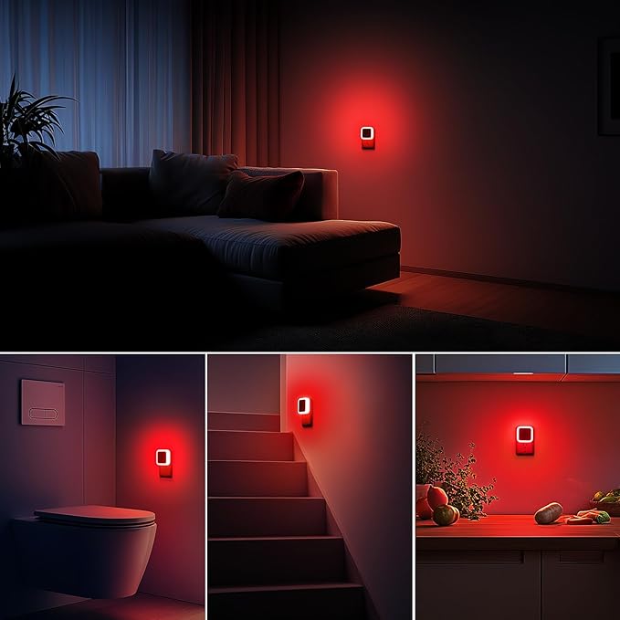 Sujeet Red Night Light, Night Lights Plug into Wall 4-Pack, Nightlight Plug in