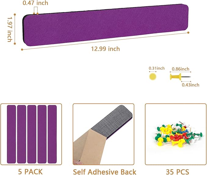 Felt Pin Board Bar Strips Bulletin Board