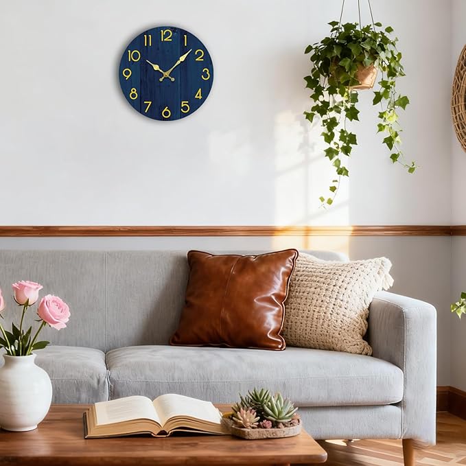 Wall Clock, Modern Wall Clocks Battery Operated, Silent Non Ticking Clock