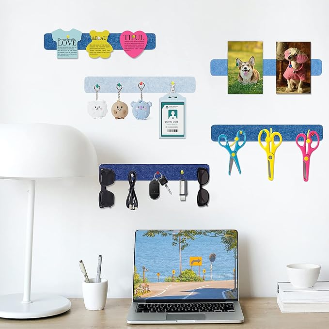 8 Pcs Felt Pin Board Bar Strips Bulletin Board