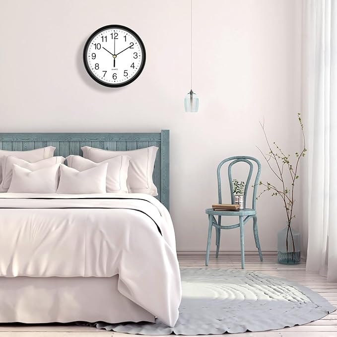 Silent Wall Clock Non Ticking, 6 Inch Wall Clocks Battery Operated, Small