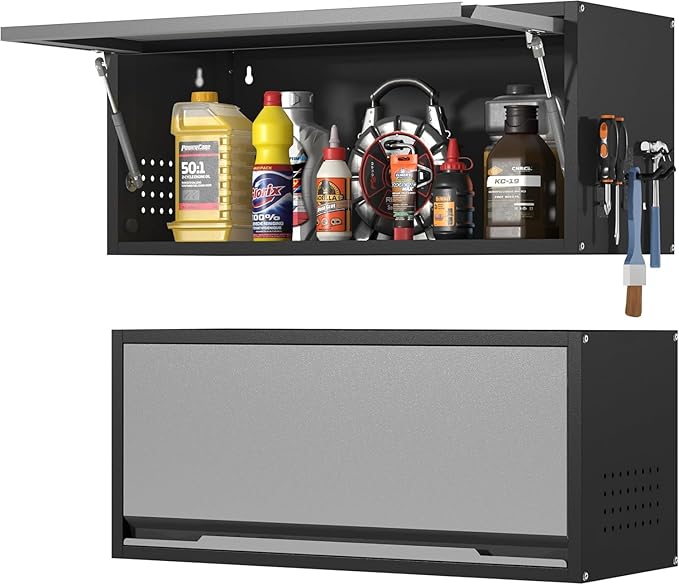 Metal Garage Wall Cabinet, Floating Garage Tool Cabinets