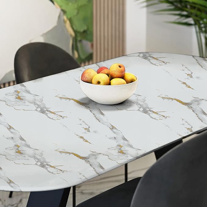 Abyssaly Marble Contact Paper for Countertops Gold Grey White Marble Peel and