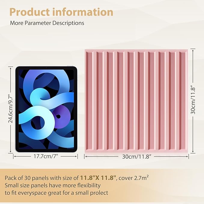 Heikki 30 Pack 3D Wall Panel for Interior Wall Décor, PVC Flower Textured Wall