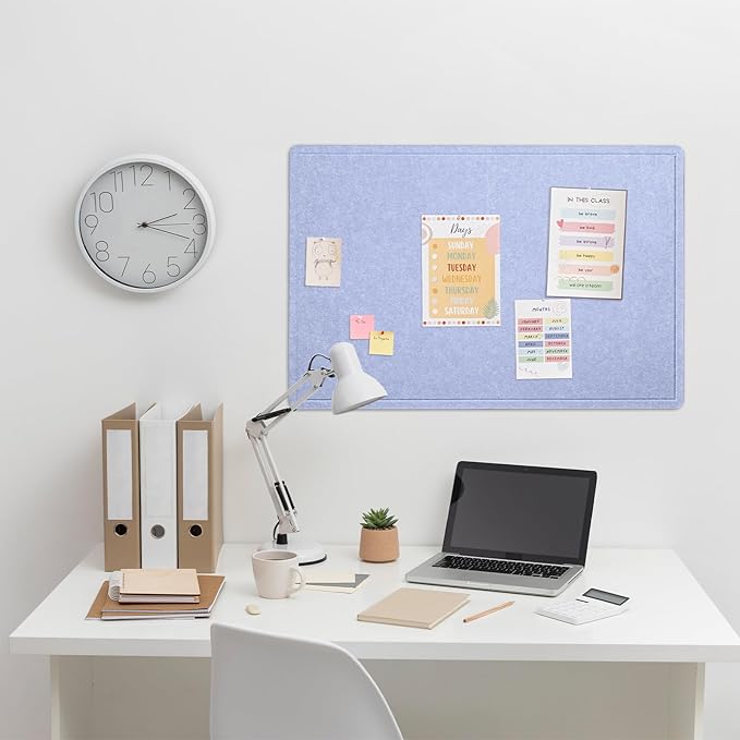 Lightomorrow Bulletin Board, 36 x 24 inches Felt Board