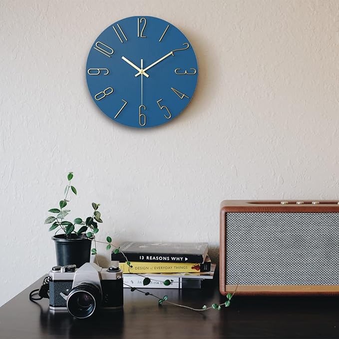 wall Clock, Silent Clock, wall Clocks Battery Operated， 12 inch Modern wall