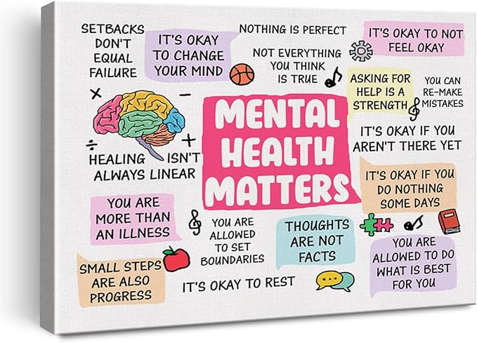 Hijie Therapy Office Mental Health Poster Canvas Wall Art
