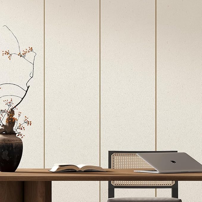 Natural White Wallpaper Grasscloth Textured Peel and Stick Wall