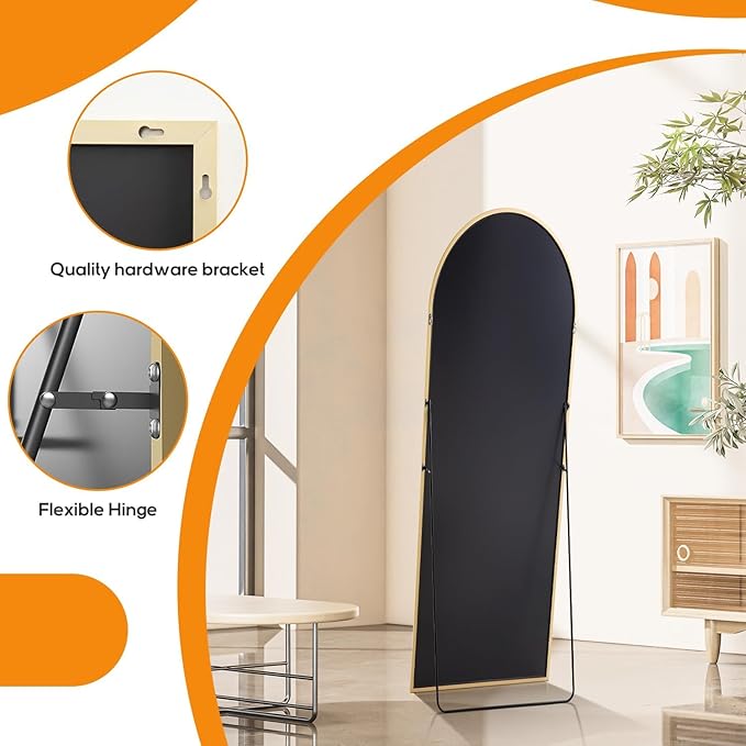 Arched Mirror Full Length, Upgraded 16"x59" Body Wall Mirrors