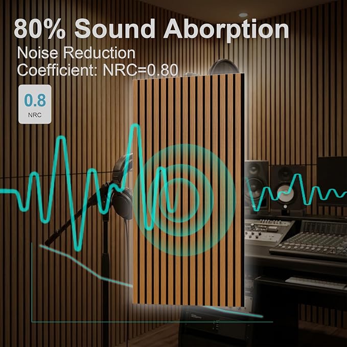 Wood Slat Acoustic Wall Panels-3D Fluted Sound Absorbing Panel