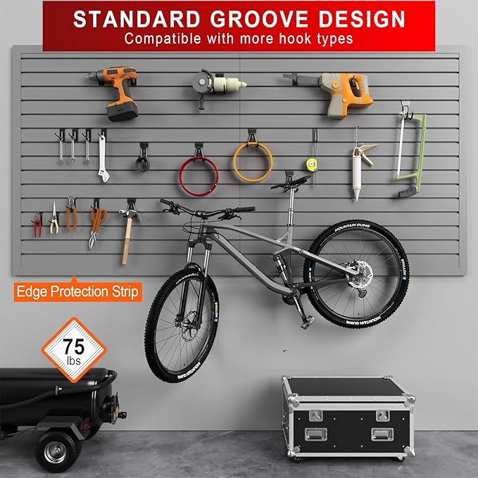 4 x 8 FT Slatwall Panel Garage Wall Organizer, Heavy Duty Slat Wall Paneling