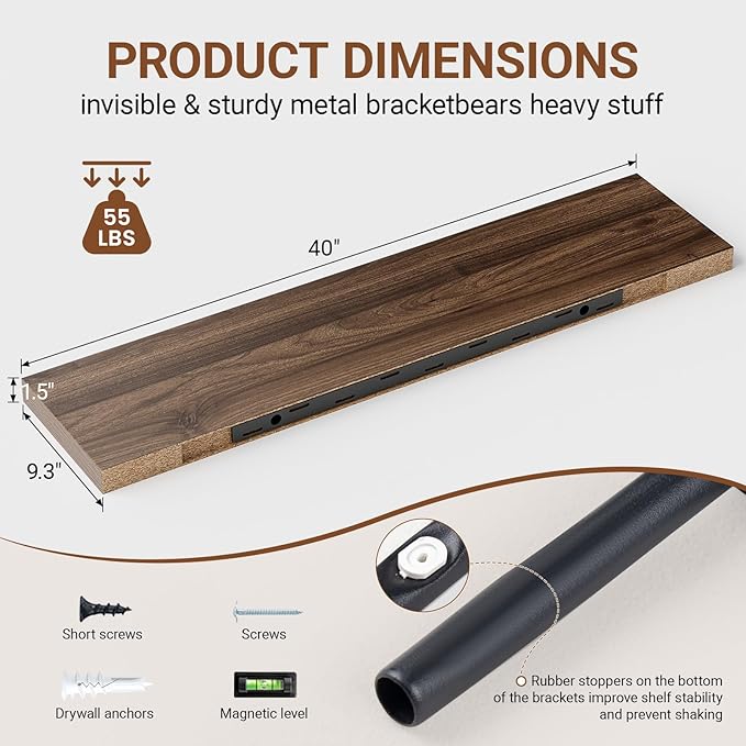 Heimlove 40 Inches Floating Shelves