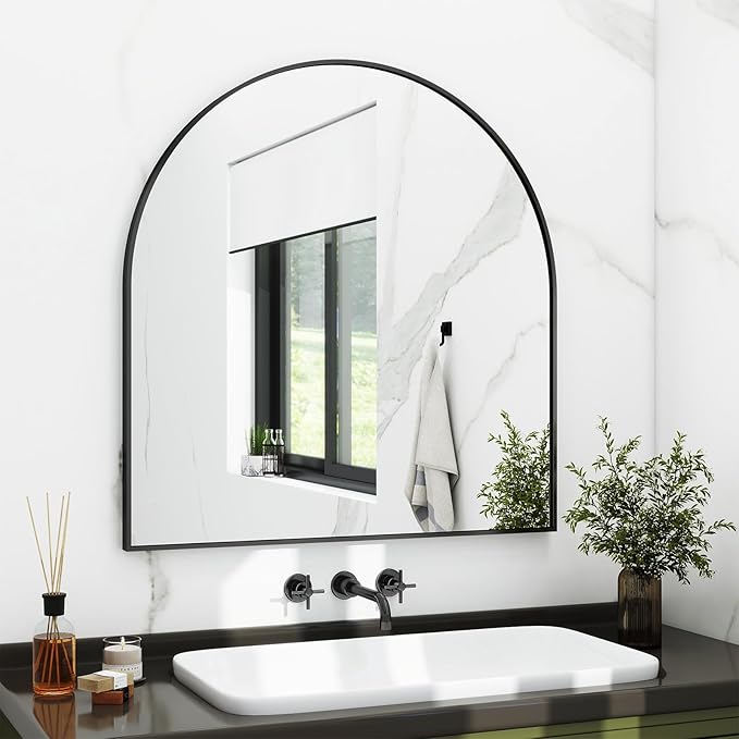 XRAMFY 31"x32" Arched Wall Mirror