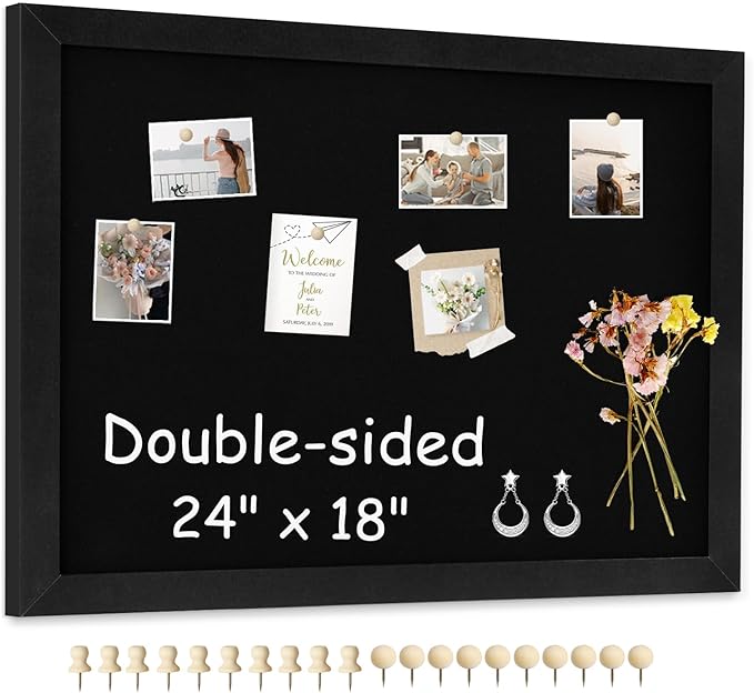 Double-Sided Black Cork Board