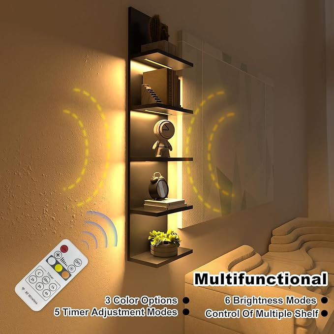 Homaterial 5 Tier Wall Shelf Unit, Wall Mount, Floating Column Home Decor