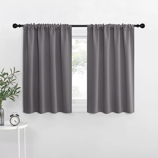 NICETOWN Short Curtains, Home Decoration Thermal Insulated Rod Pocket Blackout