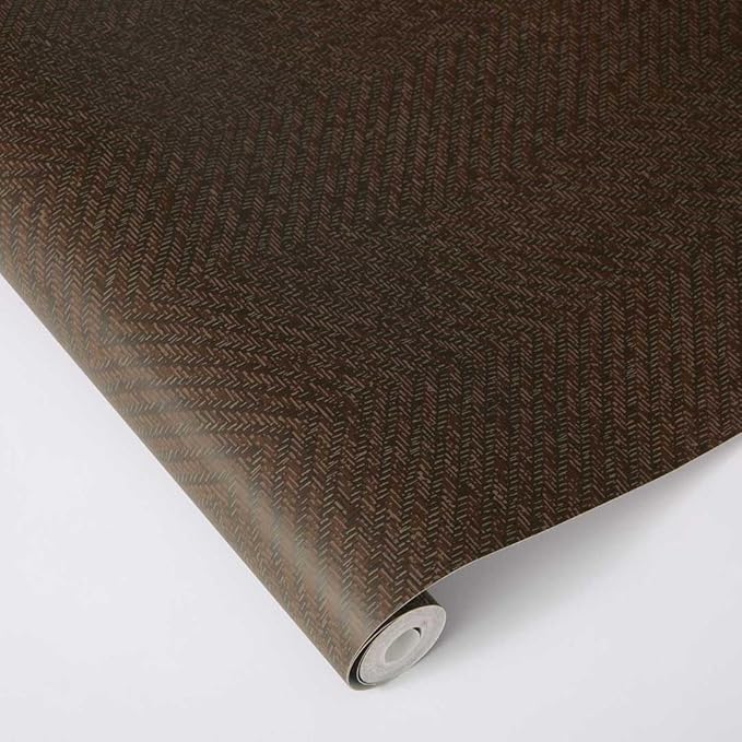 Tempaper x Jeremiah Brent Brown Textured Faux Grasscloth Parquet Removable Peel