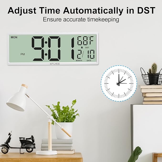 14.5'' Large Digital Wall Clock Battery Operated