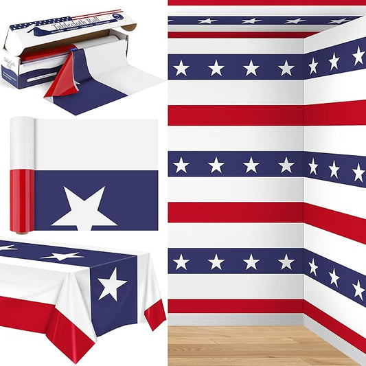 Kochorie 100 Ft x 54 Inch 4th of July Tablecloths Roll
