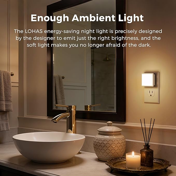L LOHAS LED 3CCT Night Lights Plug into Wall 2-Pack, 0.3W Plug in Night Light