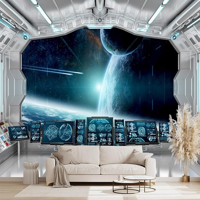 Galaxy Spaceship Bathroom wallpeper Living Room Bedroom Ceiling wall Mural