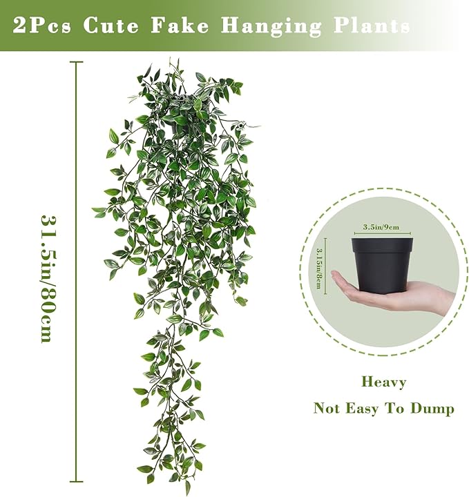 BLEUM CADE Fake Hanging Plants, Faux Mandala Vines Hanging Plant Greenery