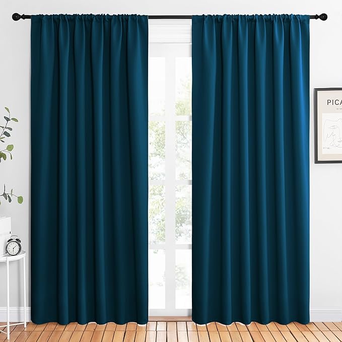 NICETOWN 2 Panels Blackout Curtains, Rod Pocket Thermal Insulated Drapes 84