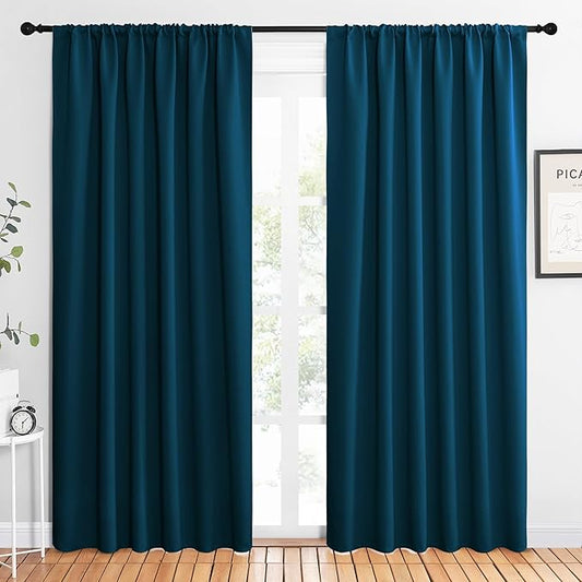 NICETOWN 2 Panels Blackout Curtains, Rod Pocket Thermal Insulated Drapes 84