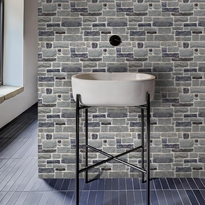 COMSTICKC 3D Faux Stone Wall Panel Peel and Stick Wall Tiles, Ultra-Light Thin