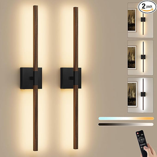 Rayogale Rechargeable Battery Operated Wall Sconce Set Two, 8000mAh Cordless