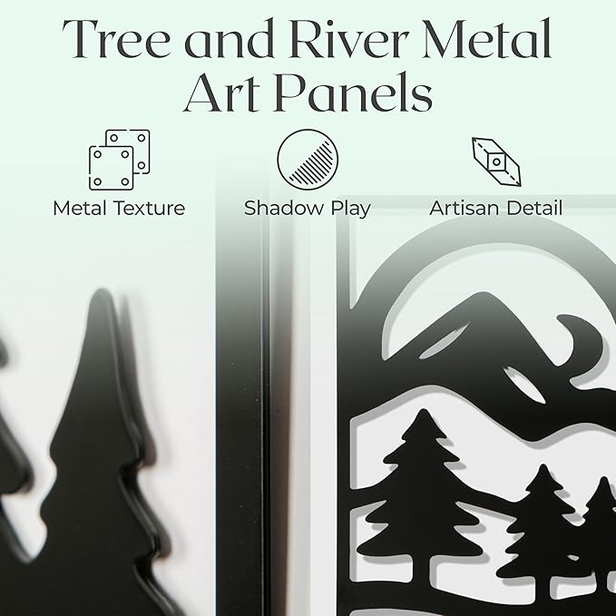 GALLERY GRACE Metal Wall Art Decor – 11" x 16" Set of 4 Abstract Landscape