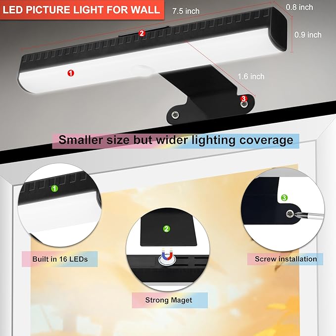 4pcs Battery Operated Picture Light