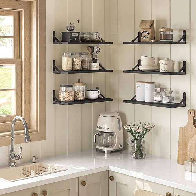YGEOMER Wall Shelves for Bedroom, 16.5 Inch Floating Shelves for Wall, Shelves