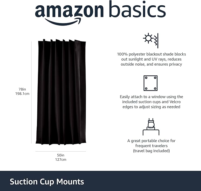Amazon Basics Portable Blackout Curtain Shade